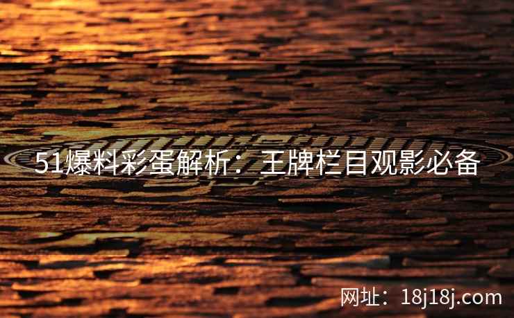 51爆料彩蛋解析：王牌栏目观影必备
