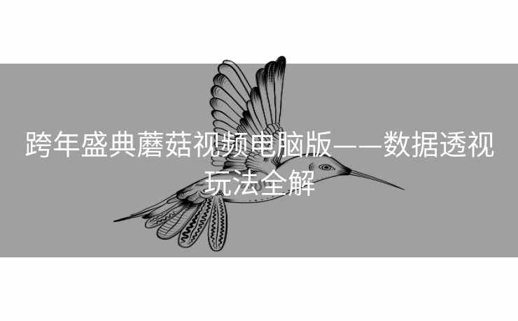 跨年盛典蘑菇视频电脑版——数据透视玩法全解